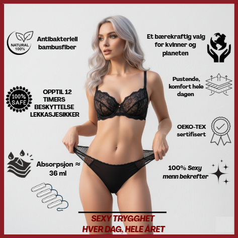 Blonde Eleganse  menstruasjonstruse i bambus for heavy flow & inkontinens