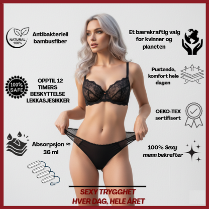 Blonde Eleganse  menstruasjonstruse i bambus for heavy flow & inkontinens